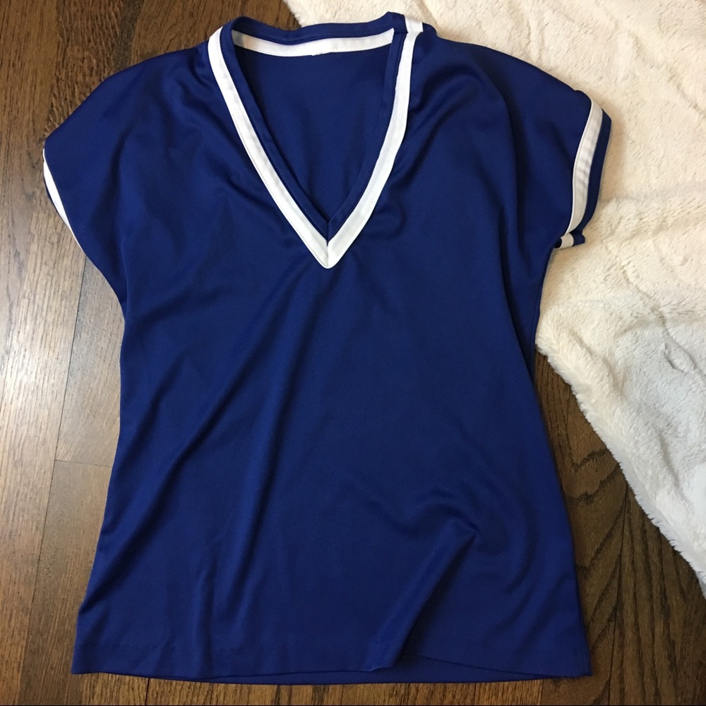 Vintage Blue V Neck Tee